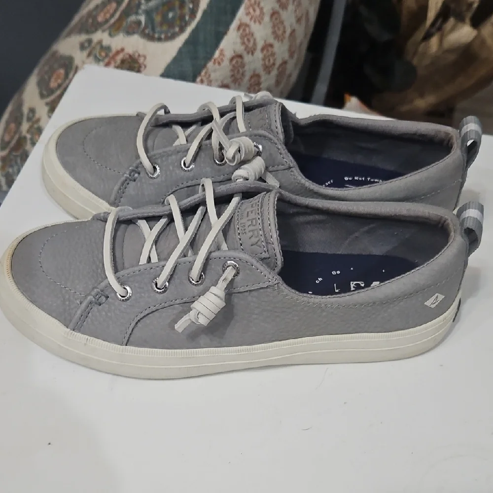 Sperry Light Gray Sneakers with White Laces - Picture 8 of 8